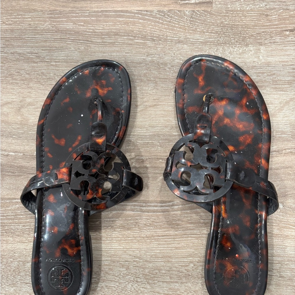 Tory Burch Women's Tortoiseshell Sandals - Picture 2 of 6